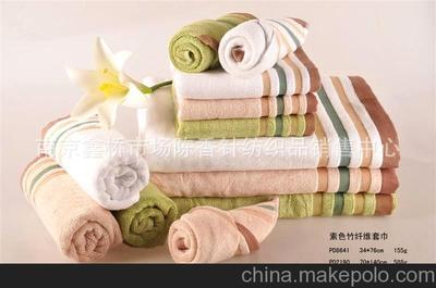 南京鑫橋市場陳香針紡織品銷售中心 專業供應正品中國結竹纖維高檔毛巾系列